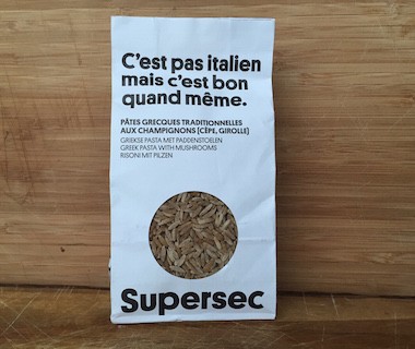 Pâtes grecques aux champignons cèpes et girolles Supersec