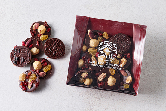 Mendiants met pure chocolade Laurent Gerbaud