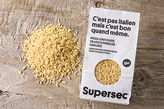 Pâtes grecques risoni, traditionnelles grillées Supersec bio