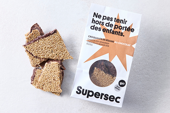 Chocolade-sesamreep, glutenvrij Supersec bio