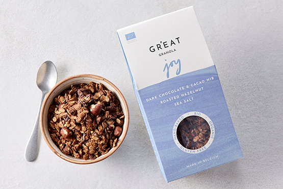 Granola Joy, chocolat noir & noisettes grEAT! granola bio