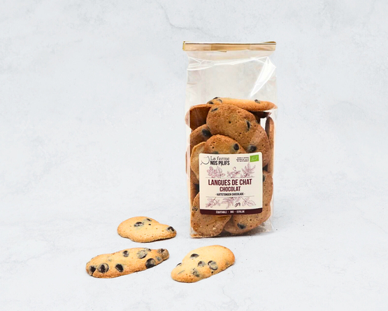 Langues de chat aux pépites de chocolat Ferme Nos Pilifs