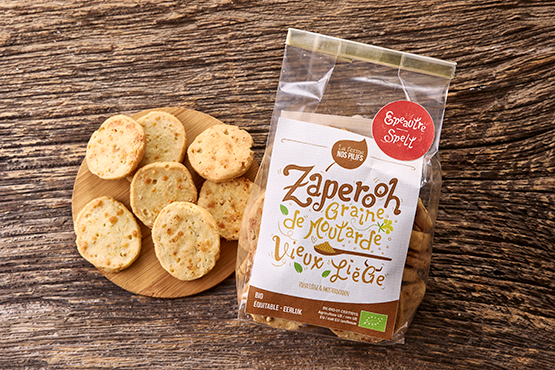 Biscuits salés Zaperooh! graine de moutarde Ferme Nos Pilifs bio