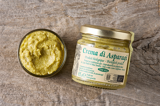 Crème d'asperges, Radici bio