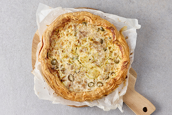 Quiche thon, poireaux, olives et ciboulette (4 à 6 pers.) Atelier de Max
