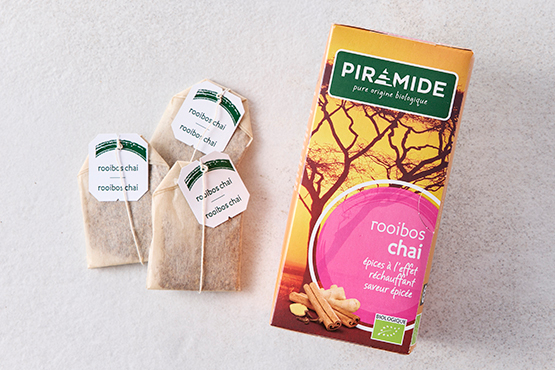 Thé rooibos chaï en sachets, Piramide bio