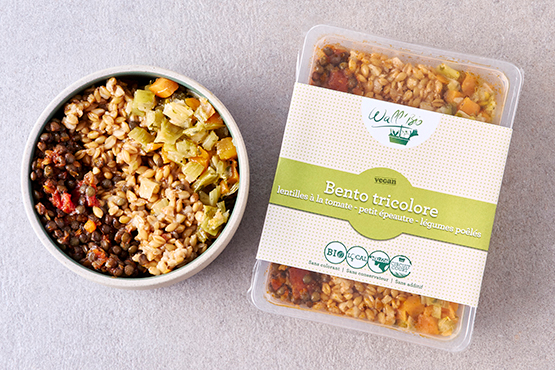 Bento de lentilles à la tomate, petit épeautre & légumes Wall'BIO bio