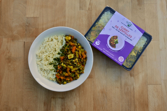 Curry de lentilles au tofu, lait de coco et riz Wall'BIO bio
