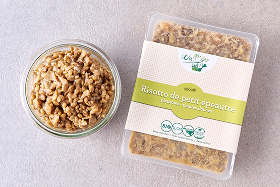 Risotto de petit épeautre, pleurotes et patates douces Wall'BIO bio