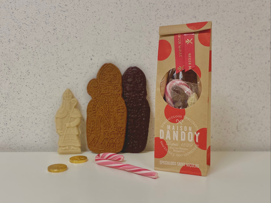 Saint-Nicolas spéculoos, chocolat et massepain Maison Dandoy
