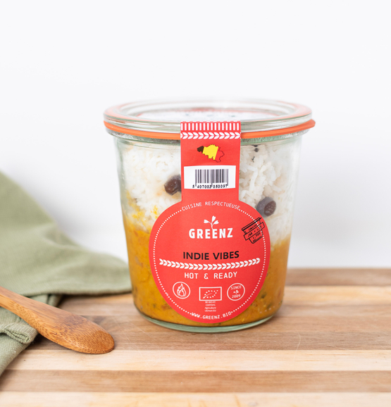 Dahl de lentilles et de riz aux légumes du soleil Greenz bio