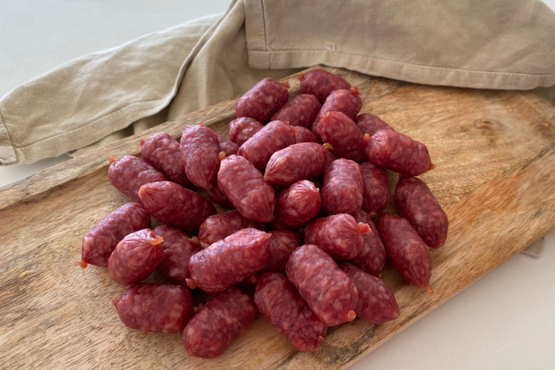 Kleine droge aperitiefworstjes Porc Qualité Ardenne bio