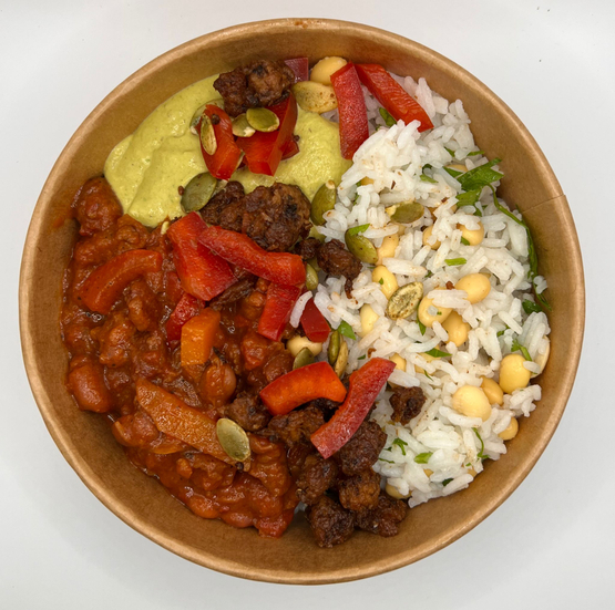 Chili van soja, duo van basmati rijst en bonen Greenz bio