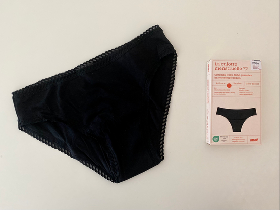 Culotte menstruelle noir flux moyen T40 bio