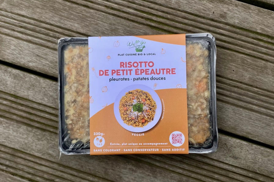 Risotto de petit épeautre aux pleurotes et patates douces Wall'BIO