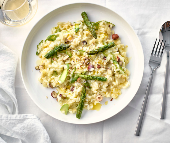 Risotto aux asperges et noisettes bio