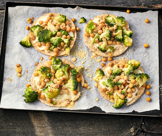 Mini pizza brocoli & pois chiches bio