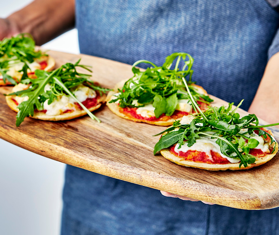 Mini pizza au fromage de chèvre bio