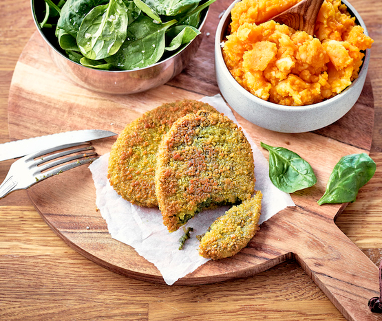 Burger de légumes et purée de potimarron bio