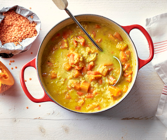 Curry de lentilles corail et potimarron bio