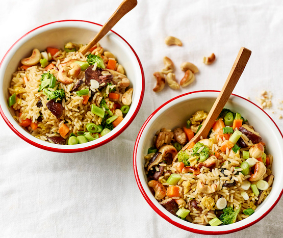 Riz sauté aux noix de cajou bio