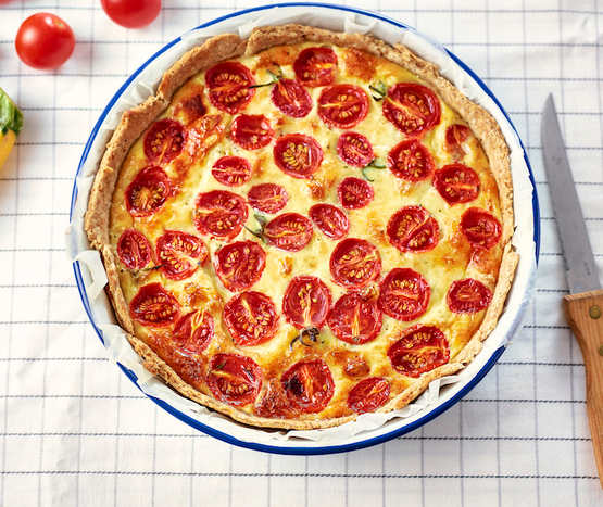 Tarte aux tomates rôties au chèvre bio