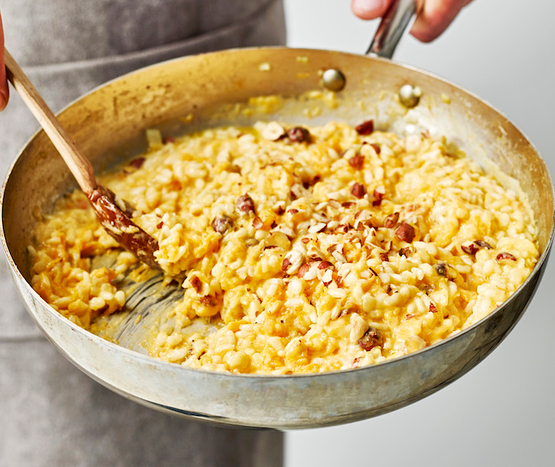 Risotto à la courge butternut et noisettes bio