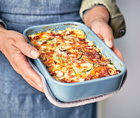 Gratin de courgette menthe & noisettes bio