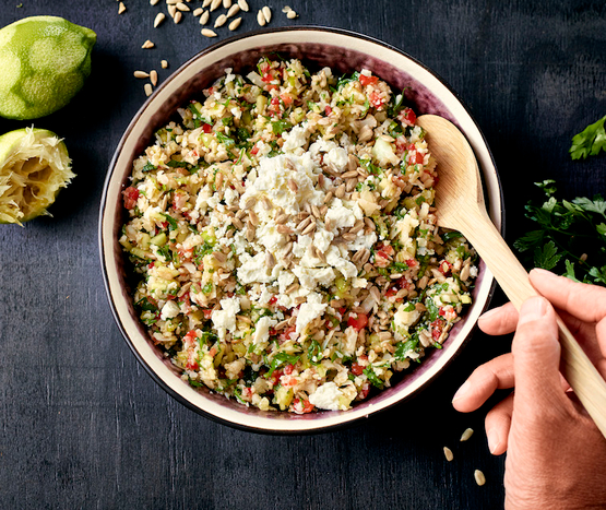 Taboulé de chou-fleur et feta bio