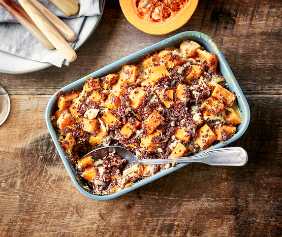 Gratin de butternut, quinoa & fromage râpé bio