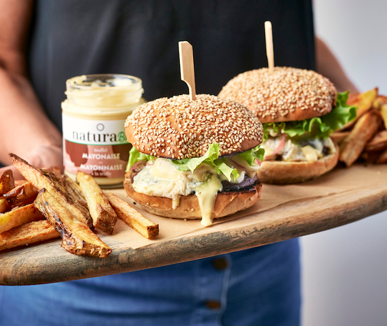 Burger de portobello et mayonnaise à la truffe bio