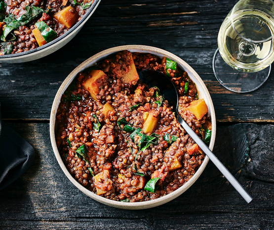 Chili de lentilles beluga