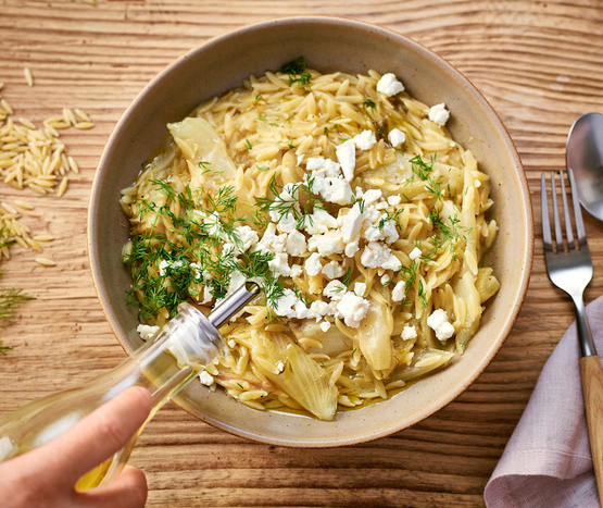 Pilaf d'orzo au chèvre & fenouil bio