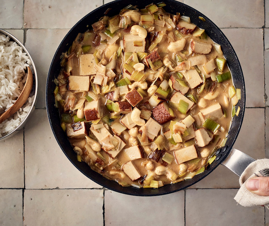 Poêlée de poireaux et tofu fumé bio