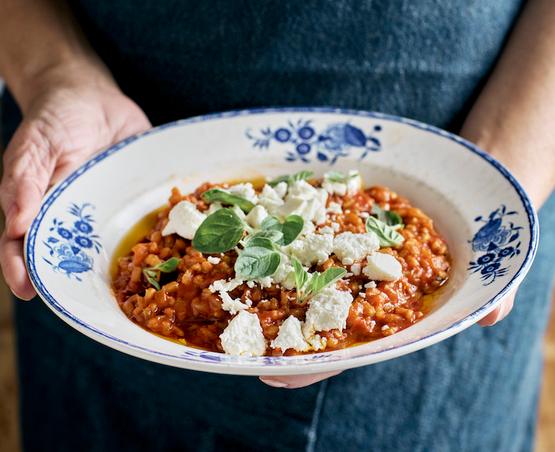 Risotto de blé et cacioricotta bio
