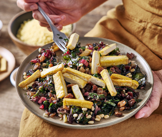 Salade d’automne aux dés de tofu bio
