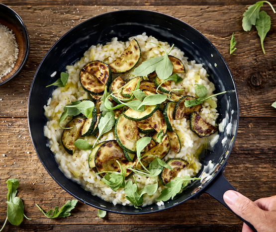 Risotto de courgettes grillées bio