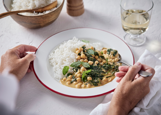 Curry de pois chiches et riz bio
