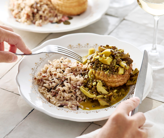 Vol au vent végétarien et riz sauvage bio