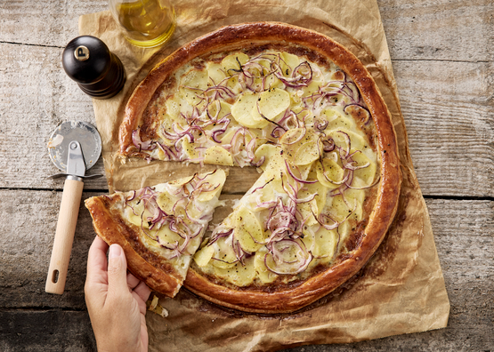 Tarte au gorgonzola et pommes de terre bio