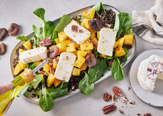 Salade de butternut, petit crémeux & noix bio