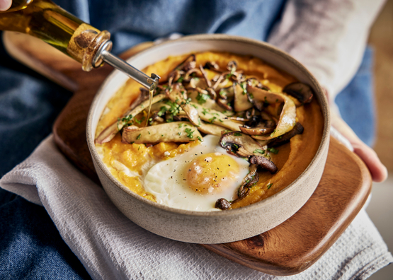 Oeufs forestiers à la courge butternut bio
