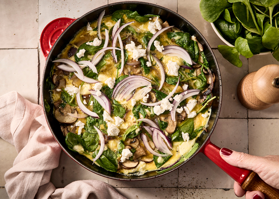 Frittata aux légumes et au chèvre bio