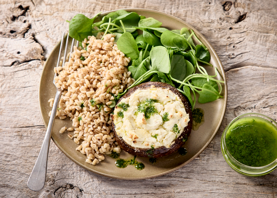 Portobello farcis au fromage frais ail et fines herbes bio