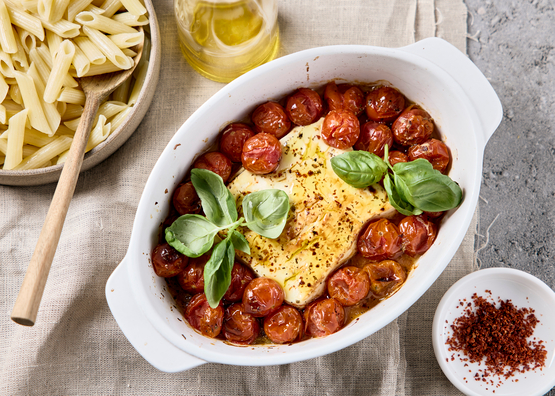 Pâtes feta tomates bio