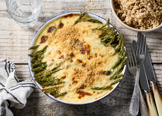 Gratin d'asperges bio