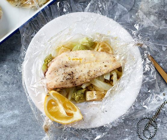 Papillote de poisson au fenouil et romanesco