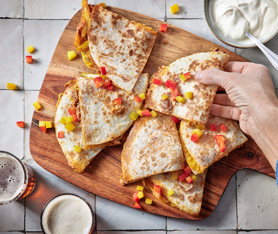 Quesadillas au poulet, poivron et fromage