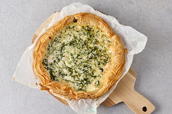 Quiche saumon fumé épinards ricotta (4 à 6 pers.) Atelier de Max