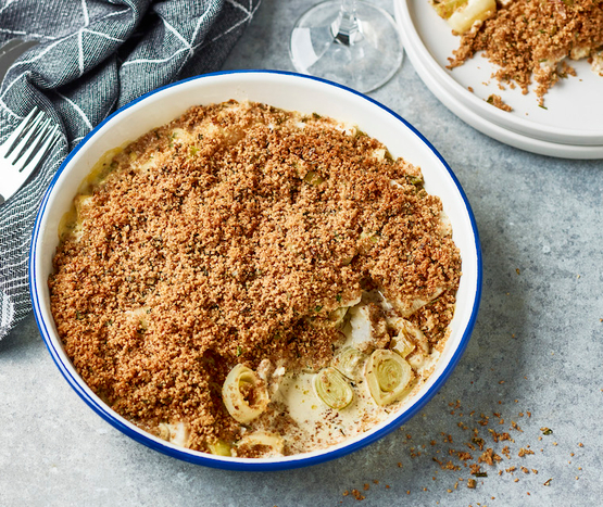 Crumble de poisson aux poireaux